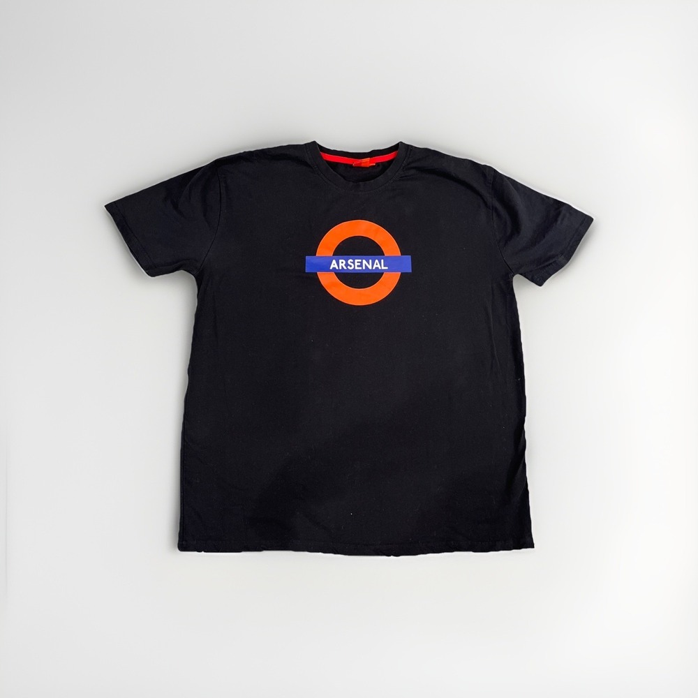 Arsenal FC Black Graphic T-Shirt Men's Size XL Soccer Football Fan Official AFC